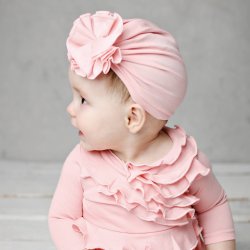 Lemon Loves Layette "Bloom" Hat for Newborn and Baby Girls in Rose Shadow Pink