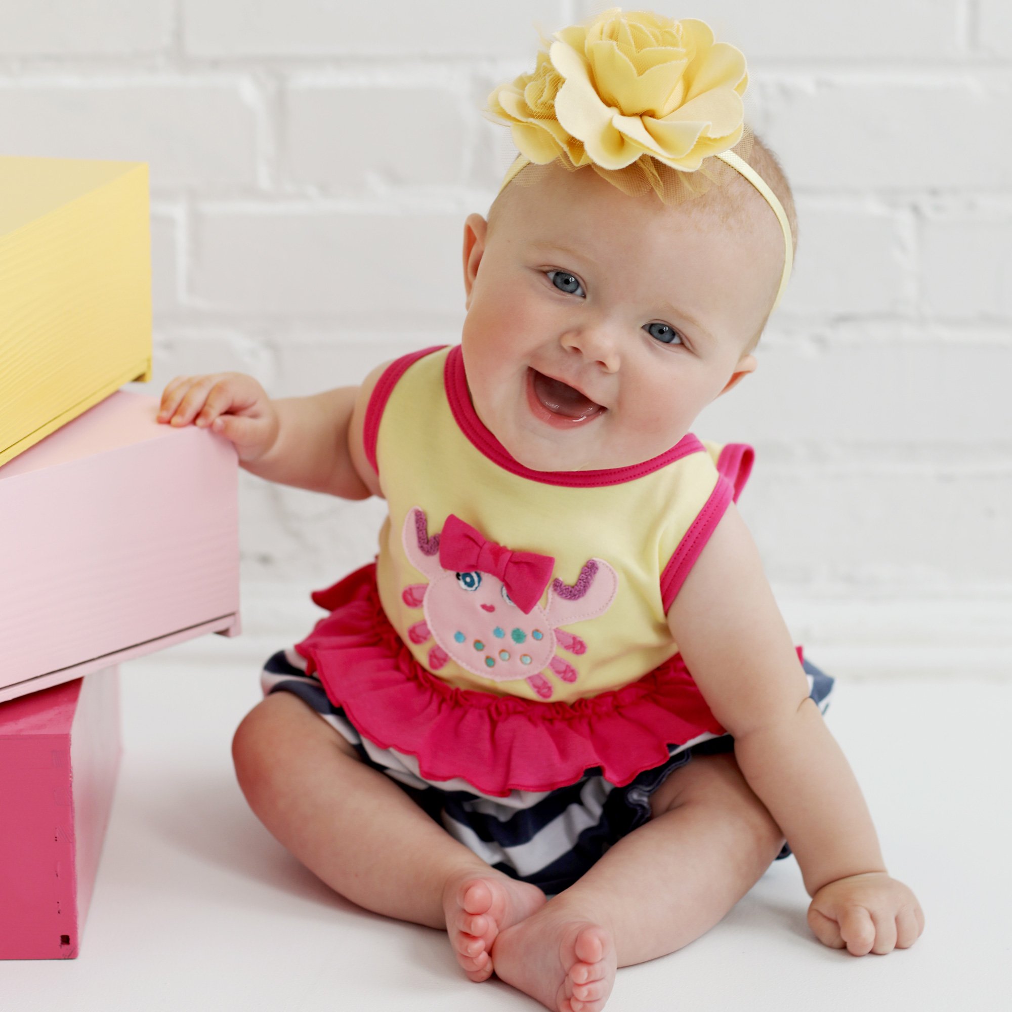 Lemon Loves Layette Sideways Ballet Bubble Romper for Newborn and Baby