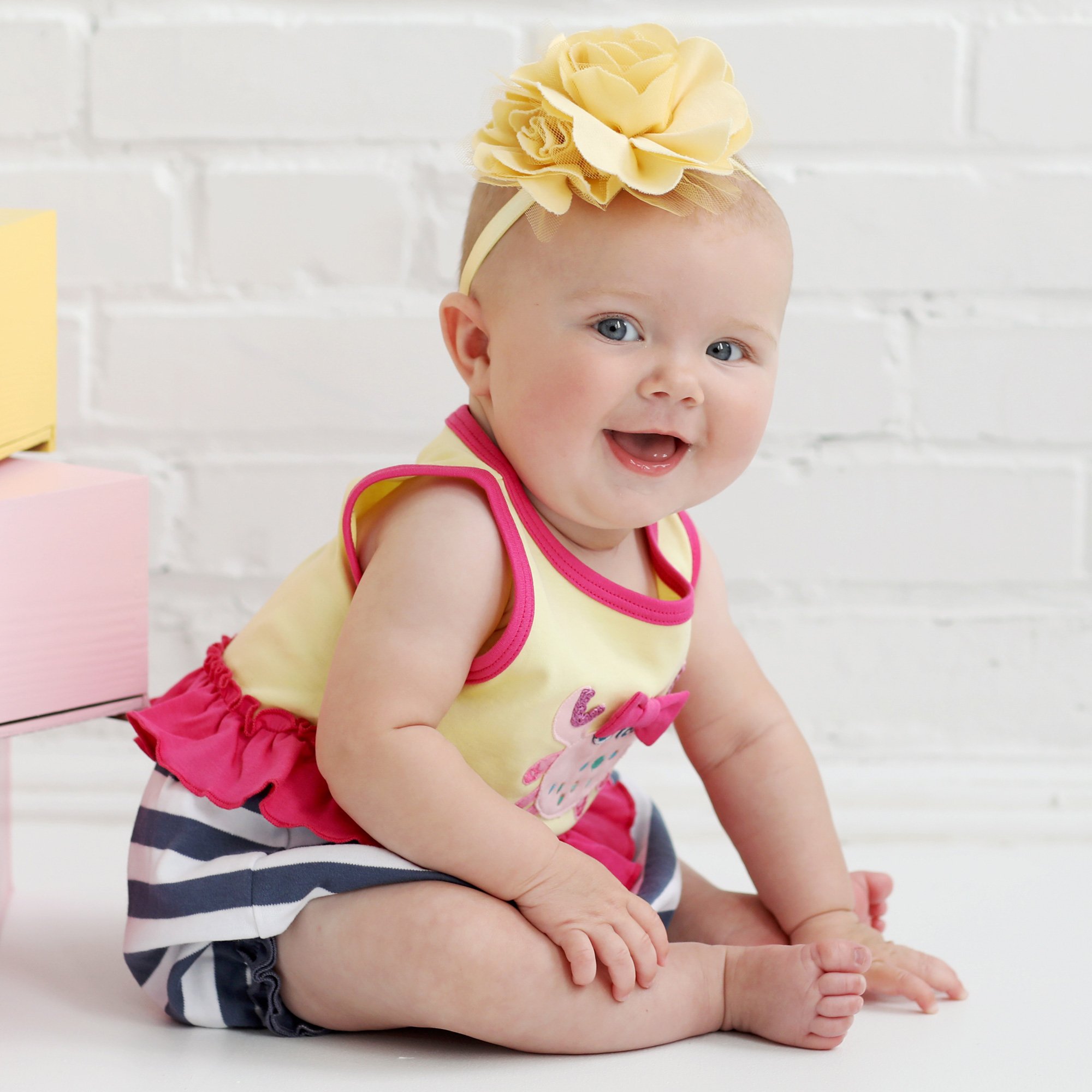 Lemon Loves Layette Sideways Ballet Bubble Romper for Newborn and Baby