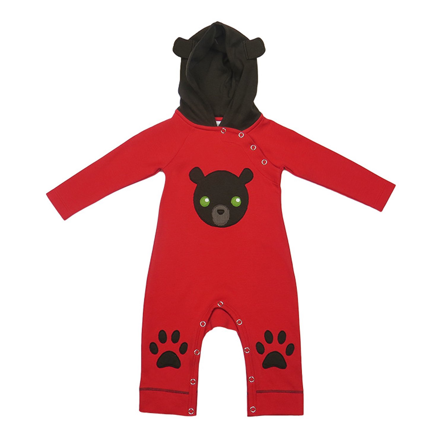 Lemon Loves Layette Hooded Bear Romper for Baby Boys