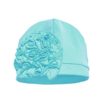 Lemon Loves Layette "Bijou" Hat for Newborn and Baby Girls in Blue Tint