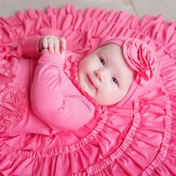 Lemon Loves Layette "Bijou" Hat for Newborn and Baby Girls in Pink Lemonade