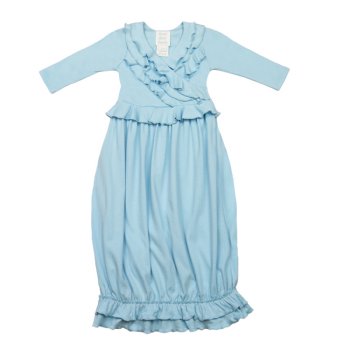 Lemon Loves Layette "Jenna" Gown for Newborn Girls in Cinderella Blue