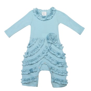 Lemon Loves Layette "Peony" Romper in Cinderella Blue