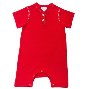 Lemon Loves Layette "Batter Up!" Romper for Baby Boys
