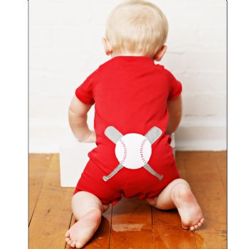 Lemon Loves Layette "Batter Up!" Romper for Baby Boys