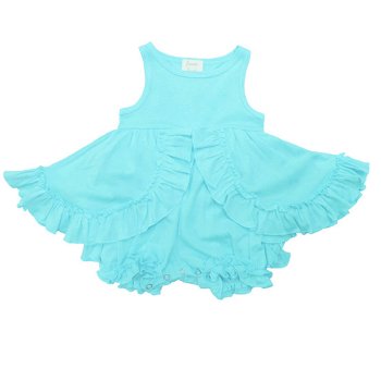 Lemon Loves Layette "Calla" Dress for Baby Girls in Blue Tint