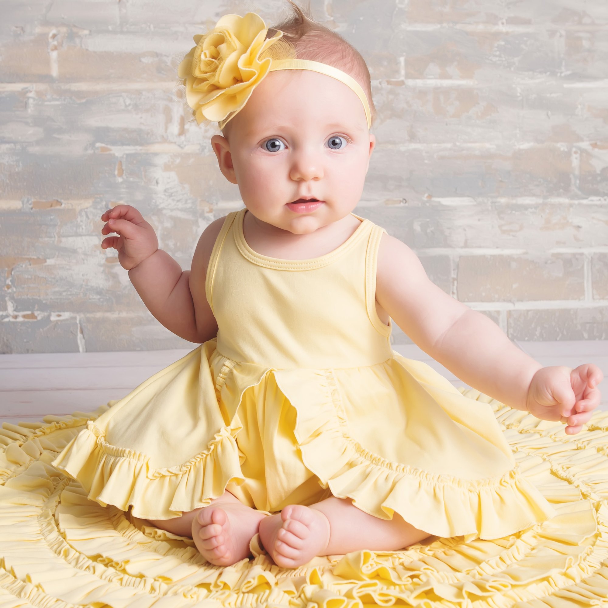 newborn yellow dress