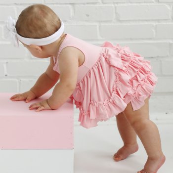 Lemon Loves Layette "Calla" Dress for Baby Girls in Pink