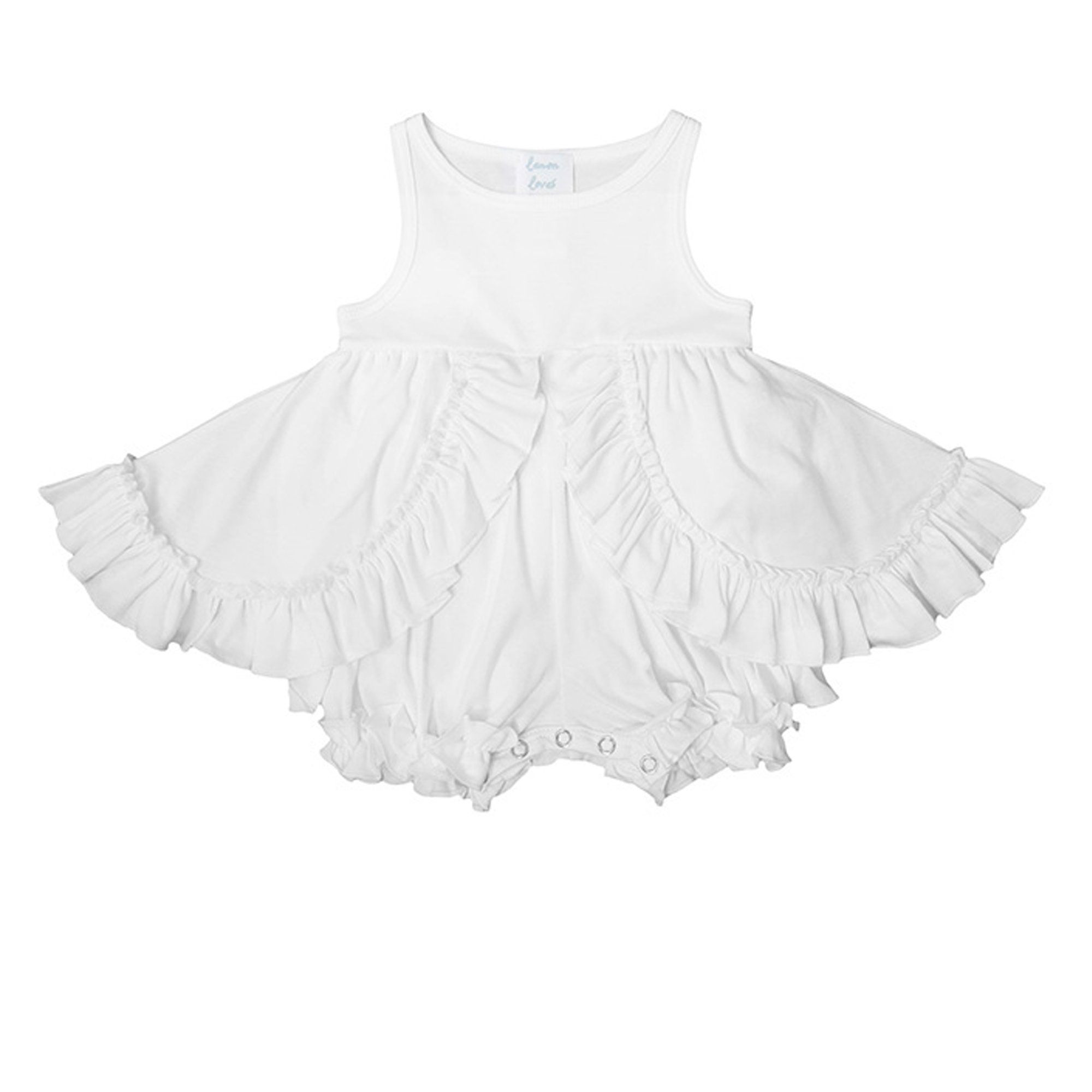 Lemon Loves Layette Calla Dress for Baby Girls in White
