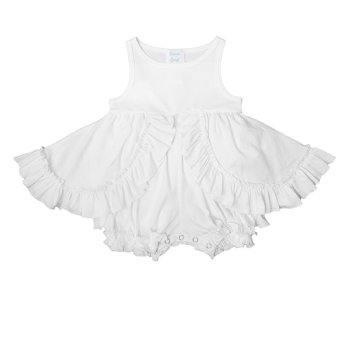 Lemon Loves Layette "Calla" Dress for Baby Girls in White