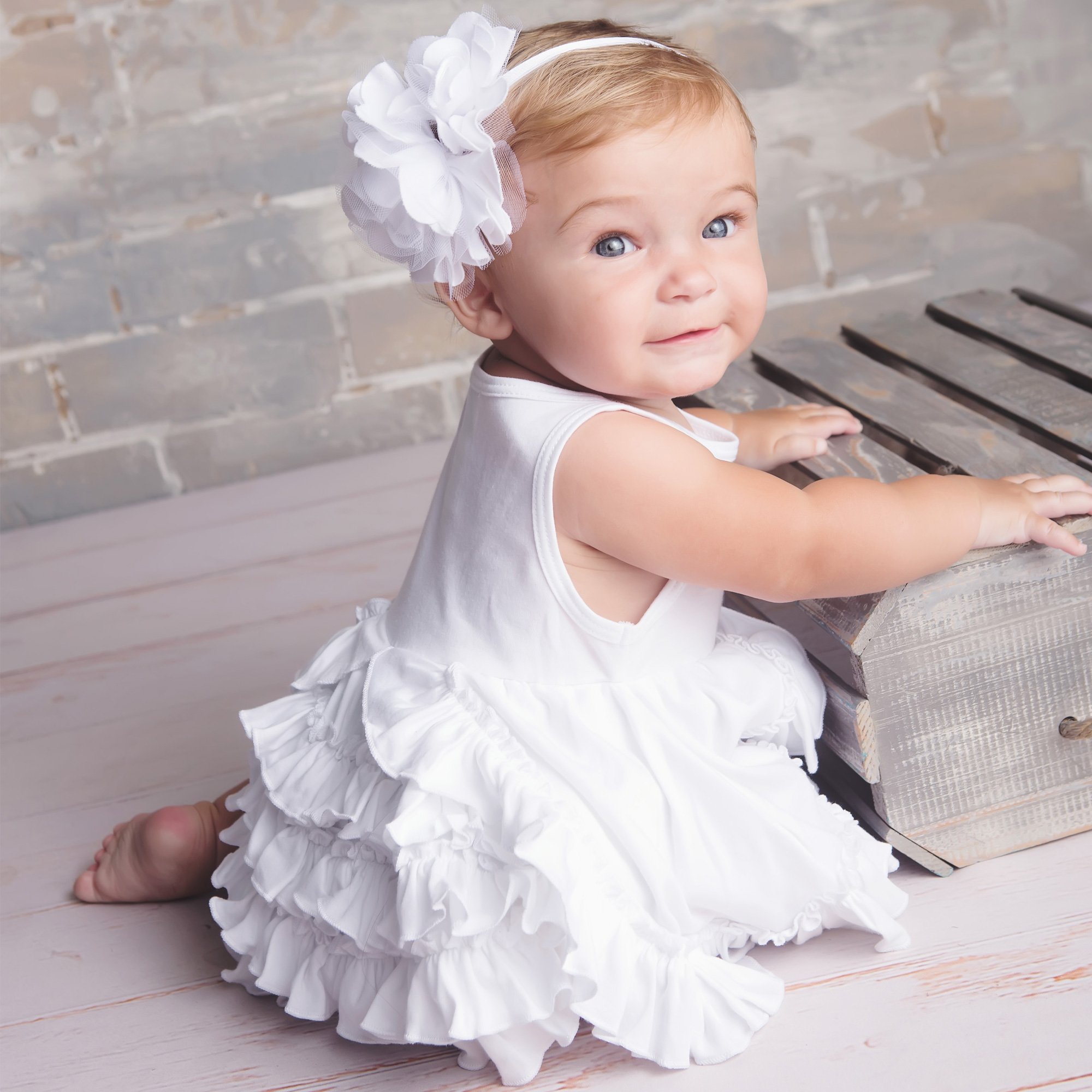 Baby Girls Baptism Dress Christening Gown with Bonnet Embroidery Crochet  Lace Design White Lace Dress 6M - Walmart.com