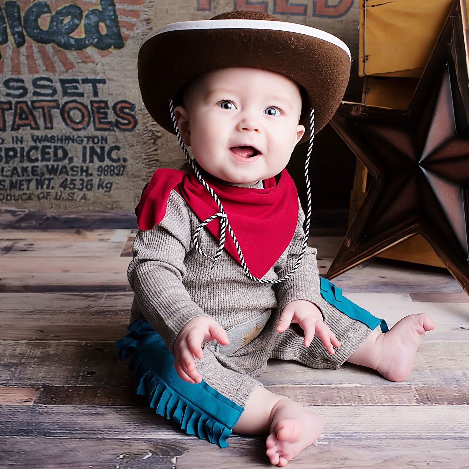 Baby Boy Cowboy Romper Lemon Loves Layette