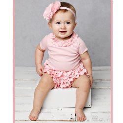 Lemon Loves Layette "Daisy" Onesie for Baby Girls in Pink