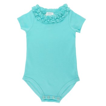 Lemon Loves Layette "Daisy" Onesie for Baby Girls in Blue Tint