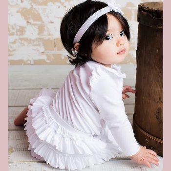 Lemon Loves Layette "Bonnie Bloomers" for Baby Girls in White