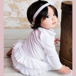 Lemon Loves Layette "Bonnie Bloomers" for Baby Girls in White