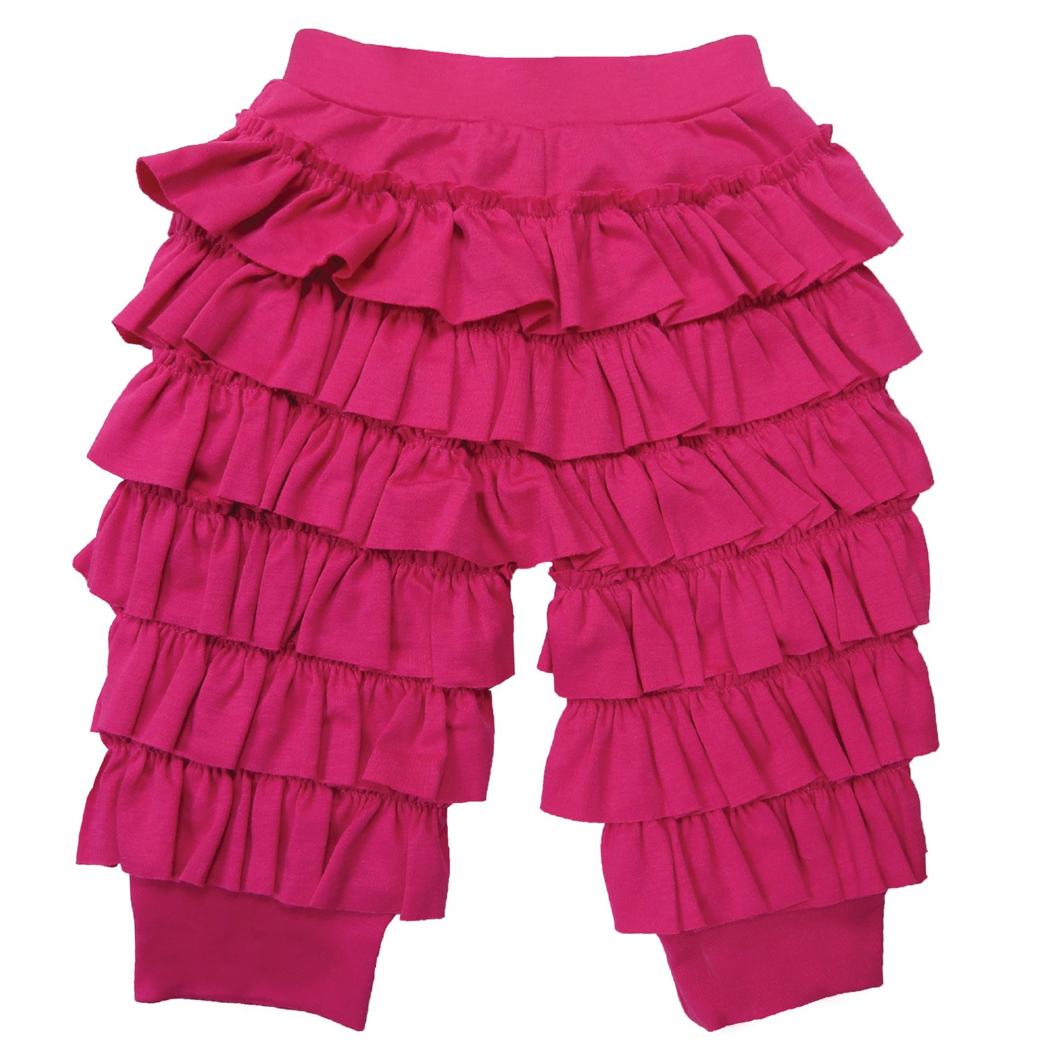 Lemon Loves Layette Ella Ruffled Pants for Newborn and Baby Girls in Hot  Pink