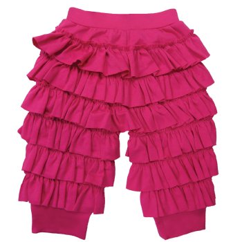 Lemon Loves Layette "Ella" Ruffled Pants for Newborn and Baby Girls in Hot Pink