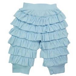 Lemon Loves Layette "Ella" Ruffled Pants for Newborn and Baby Girls in Cinderella Blue