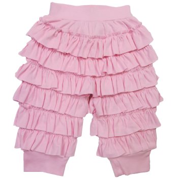 Lemon Loves Layette "Ella" Ruffled Pants for Newborn and Baby Girls in Pink