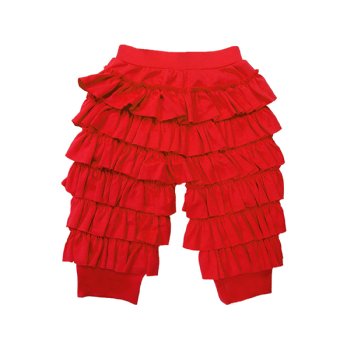 Lemon Loves Layette "Ella" Ruffled Pants for Newborn and Baby Girls in True Red