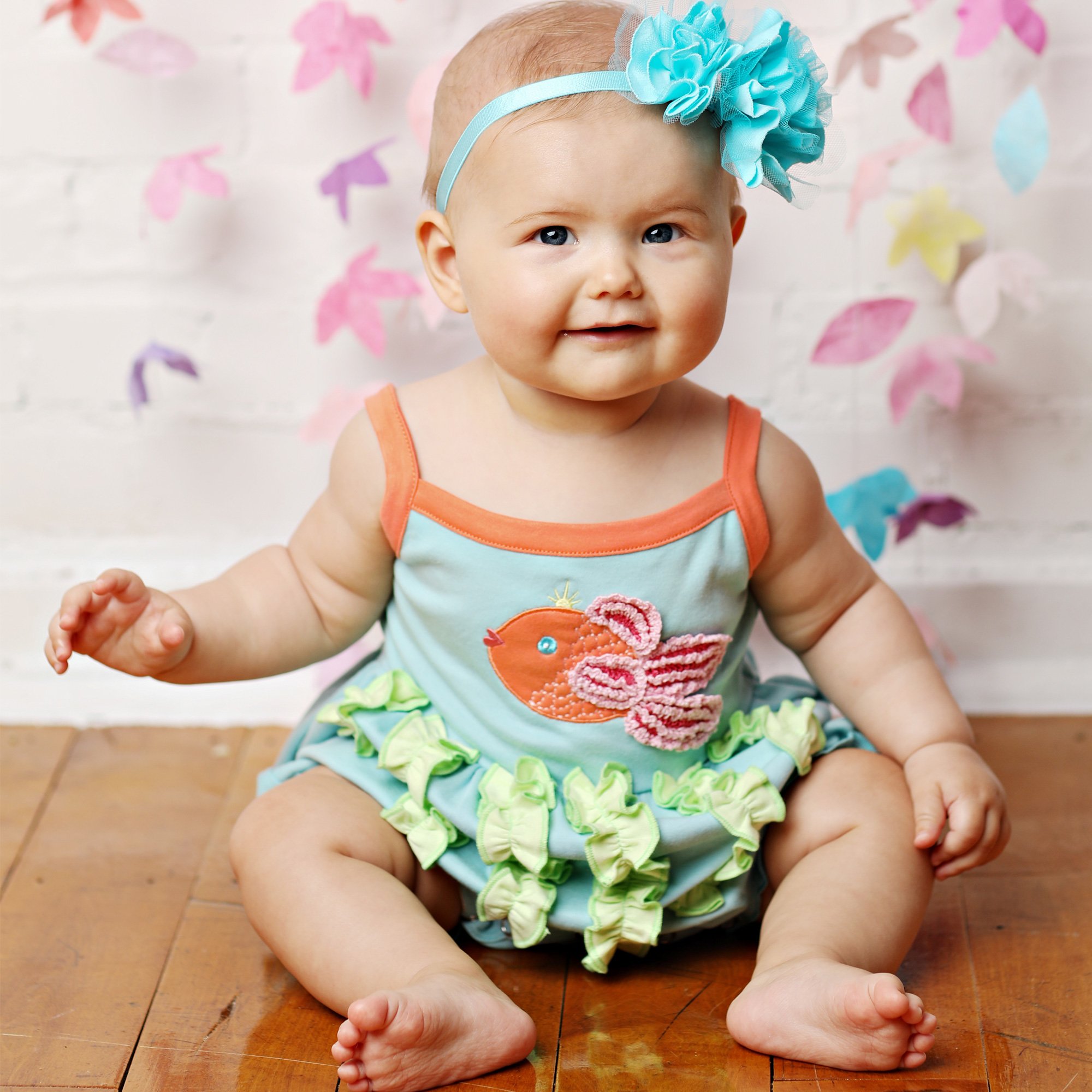 SHEIN Newborn Baby Girl Fish Scales Print Contrast Mesh Mermaid Costume Set  With Headband | SHEIN Malaysia