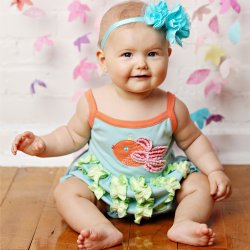 Lemon Loves Layette "My Fish Bubble" Romper for Baby Girls