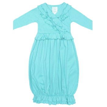 Lemon Loves Layette "Jenna" Gown for Newborn Girls in Blue Tint