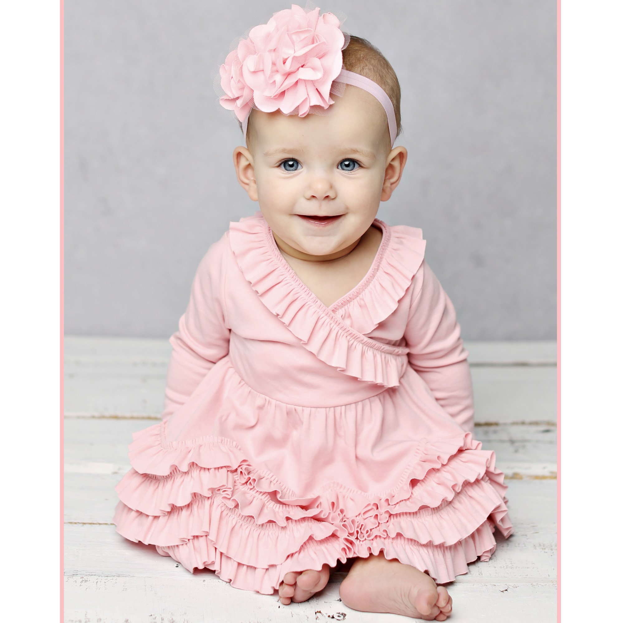 Lemon Loves Layette Grace Pink Dress for Baby Girls and Toddlers