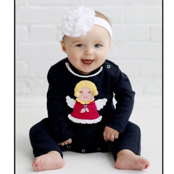 Lemon Loves Layette "Guardian Angel" Romper for Newborn and Baby Girls