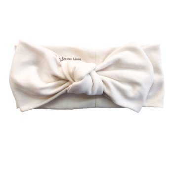 Lemon Loves Layette "Bow" Headband for Toddlers in Eggnog