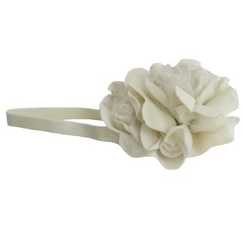 Lemon Loves Layette "Rose" Headband for Baby Girls and Toddlers in Eggnog Beige