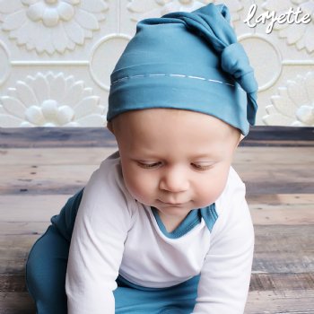 Lemon Loves Layette for Boys "Johnny" Gown for Newborns and Baby Boys in Provincial Blue