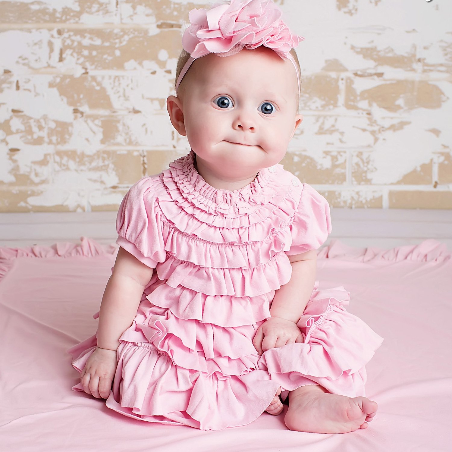 Jane Pink Ruffled Baby Dress Lemon Loves Layette