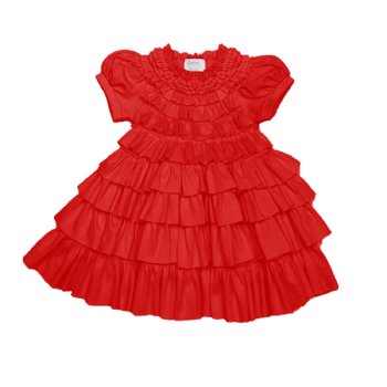 Lemon Loves Layette "Jane" Dress for Baby Girls and Toddlers in True Red