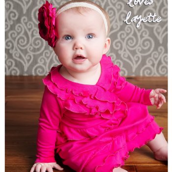 Lemon Loves Layette "Jenna" Gown for Newborn and Baby Girls in Hot Pink
