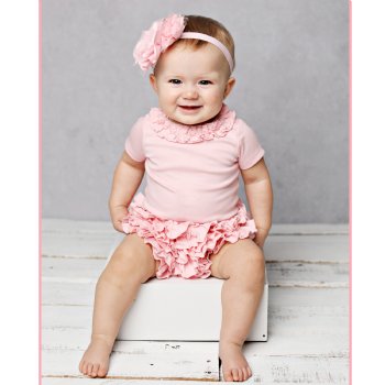Lemon Loves Layette "Joy" Bloomer for Baby Girls in Pink
