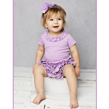 Lemon Loves Layette "Joy" Bloomer for Baby Girls in Lilac