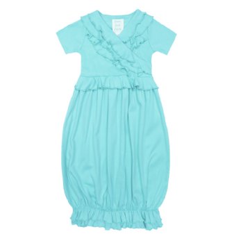 Lemon Loves Layette "Julia" Gown for Newborn Girls in Blue Tint