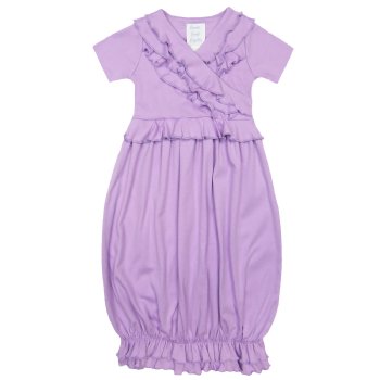 Lemon Loves Layette "Julia" Newborn Gown for Baby Girls in Lilac