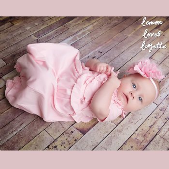 Lemon Loves Layette "Julia" Newborn Gown for Baby Girls in Pink