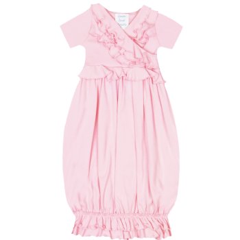 Lemon Loves Layette "Julia" Newborn Gown for Baby Girls in Pink