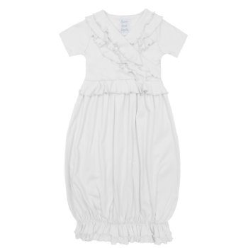 Lemon Loves Layette "Julia" Gown for Newborn Girls in White