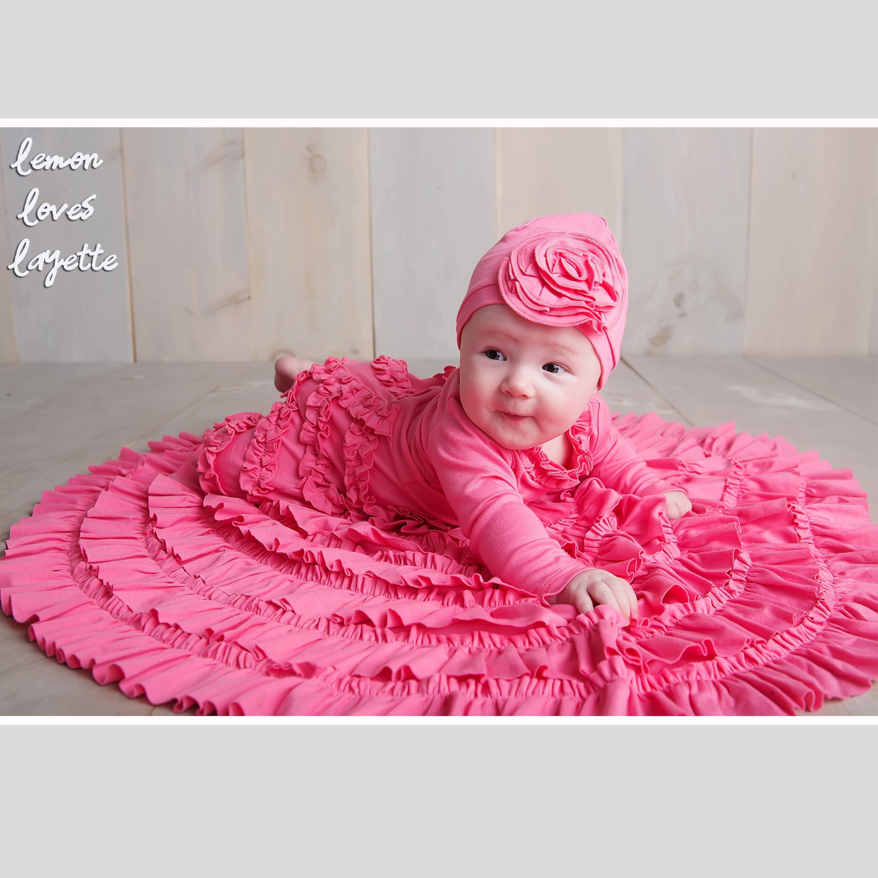 Lemon Loves Layette "Wrap" for Newborn and Baby Girls in Pink Lemonade