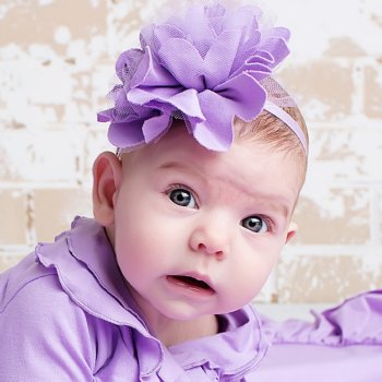 Lemon Loves Layette "Julia" Newborn Gown for Baby Girls in Lilac