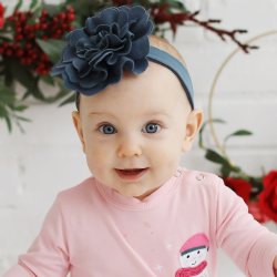 Lemon Loves Layette "Lily Pad" Headband for Baby Girls in Orion Blue