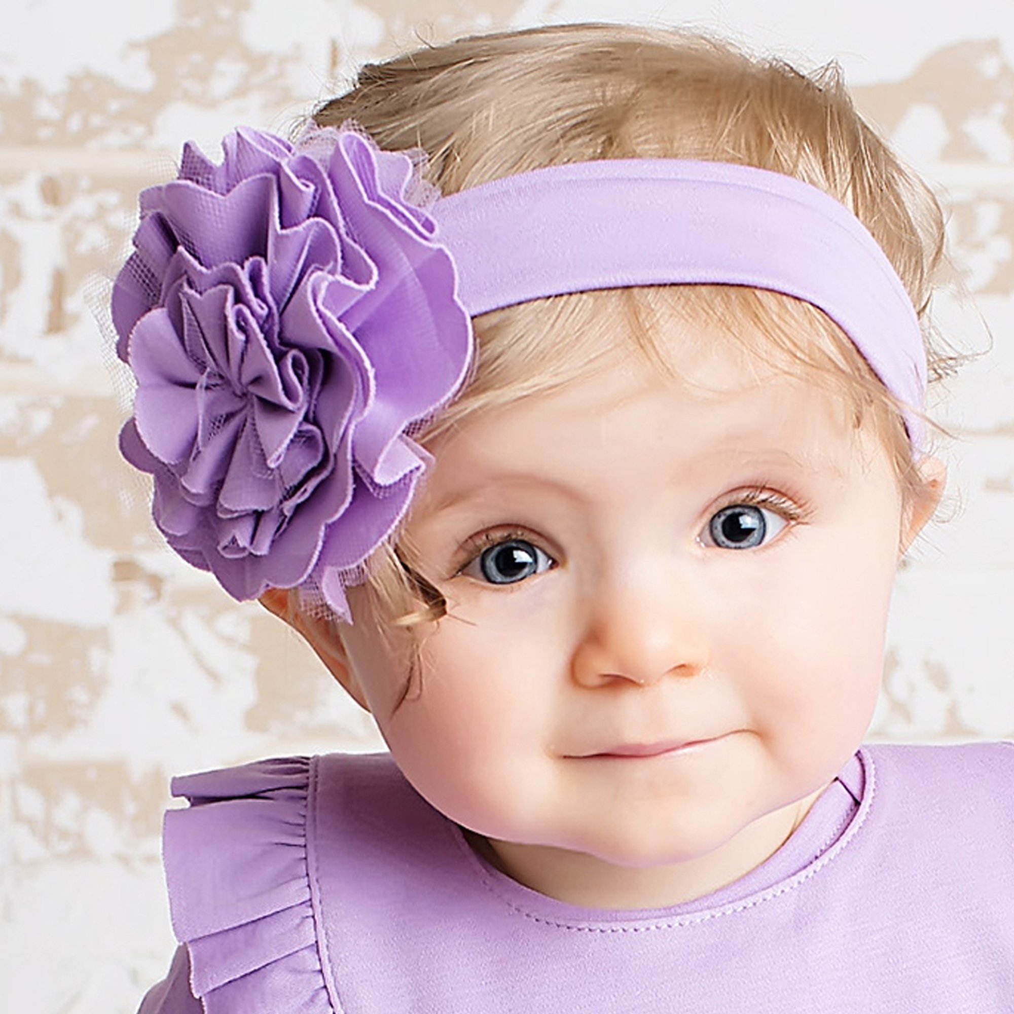 Lavender head band baby gown – HoneyBean