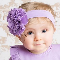 Lemon Loves Layette "Lily Pad" Headband for Baby Girls in Lilac