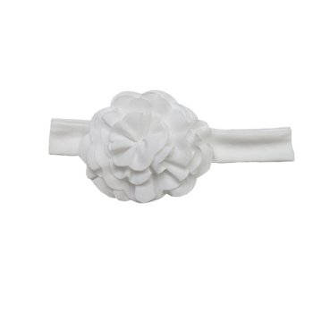 Lemon Loves Layette "Lily Pad" Headband for Baby Girls in White